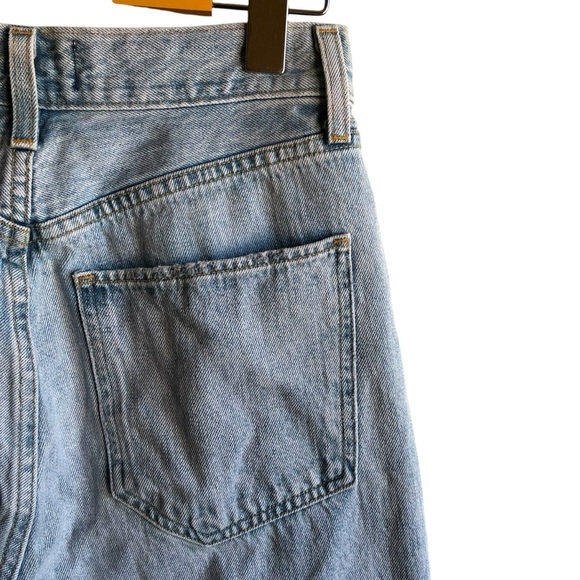 Agolde Riley High Rise Crop Jeans Light Blue Distressed Denim Size 25 - Picture 11 of 16